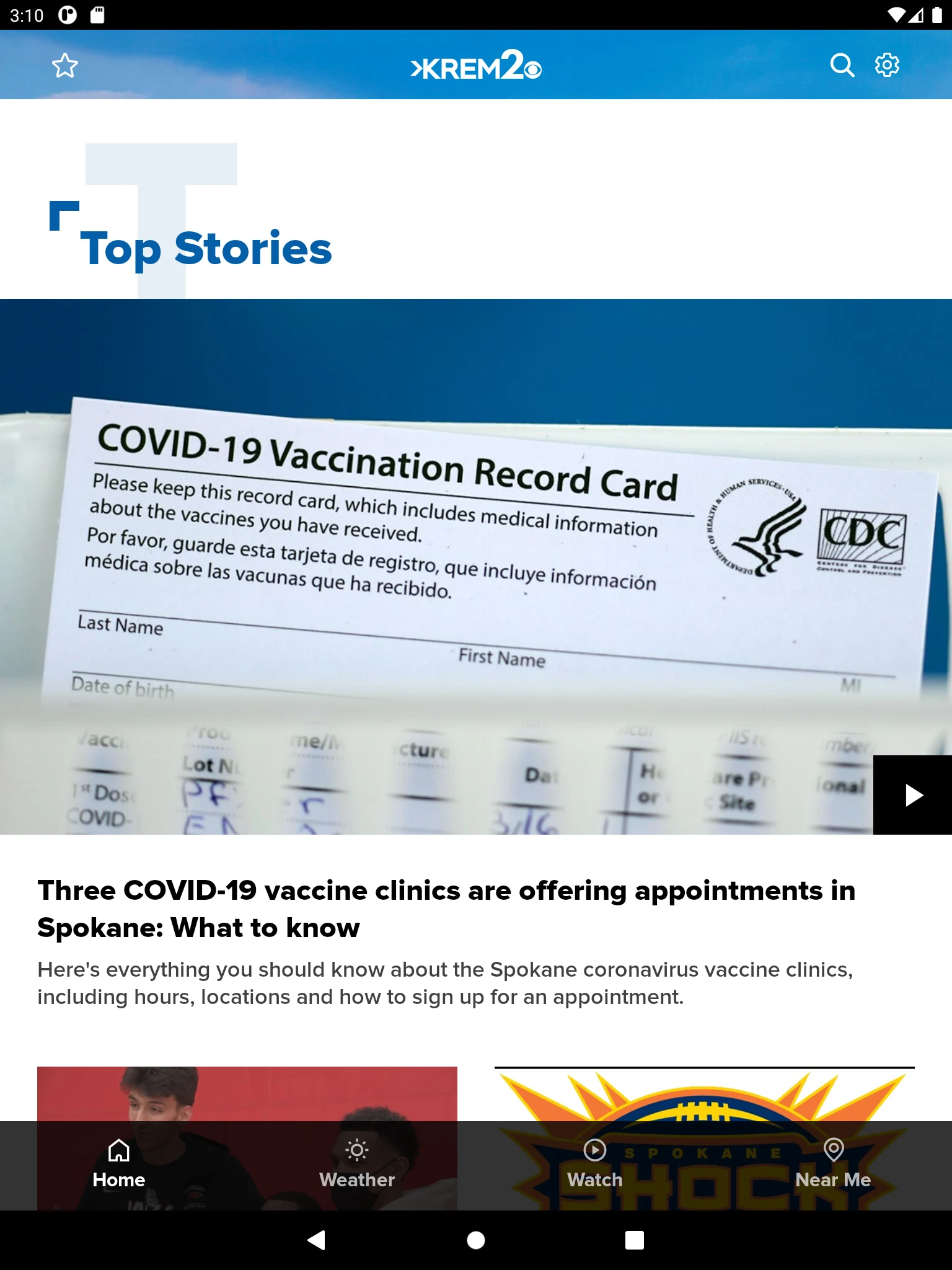 Spokane News from KREM screenshot